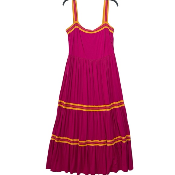 TED BAKER norabel pink tiered jersey maxi sundress 5 M 12 - Picture 2 of 12